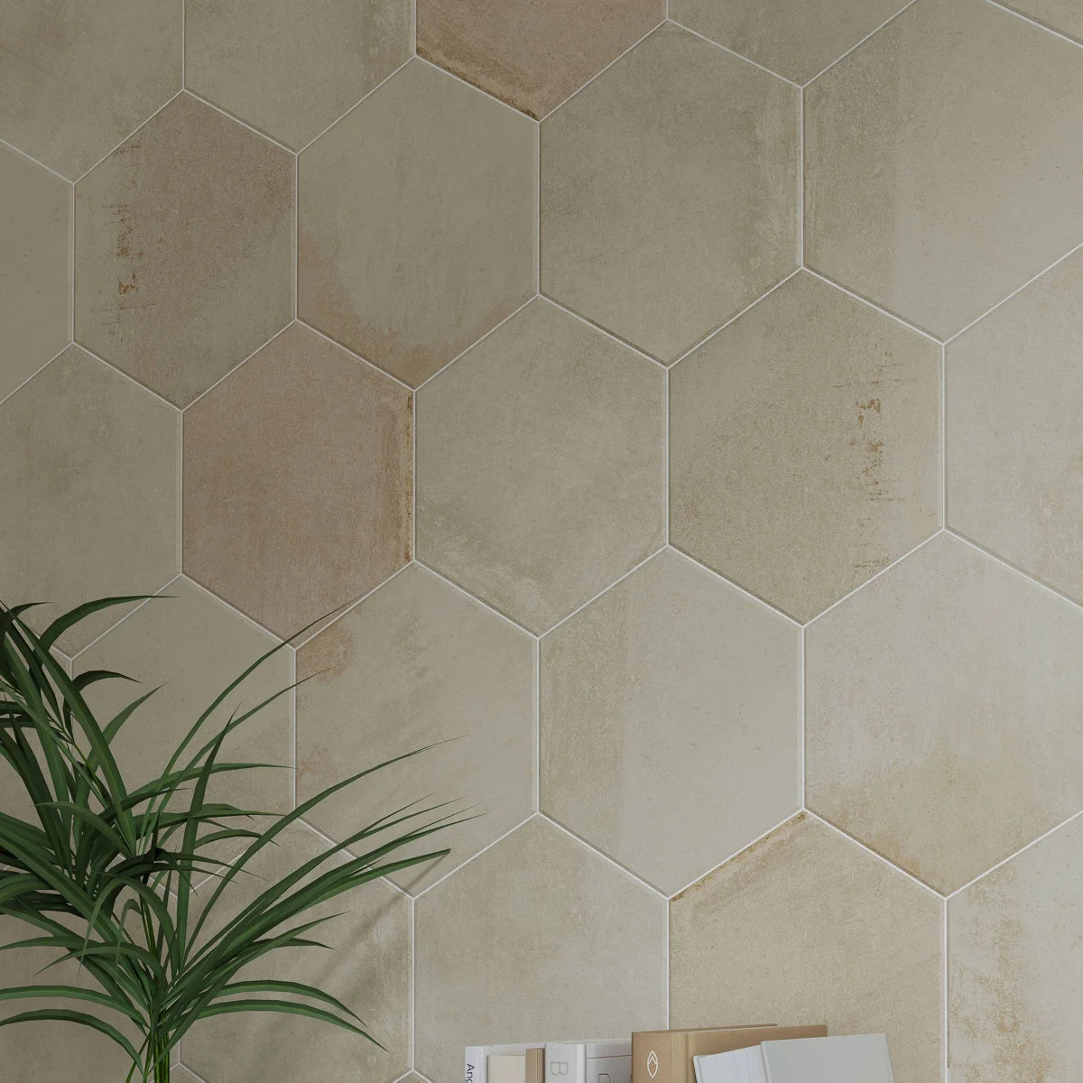 Arcadian 9in.x10in. Hexagon Porcelain Stone Look Tile | Wayfair North America