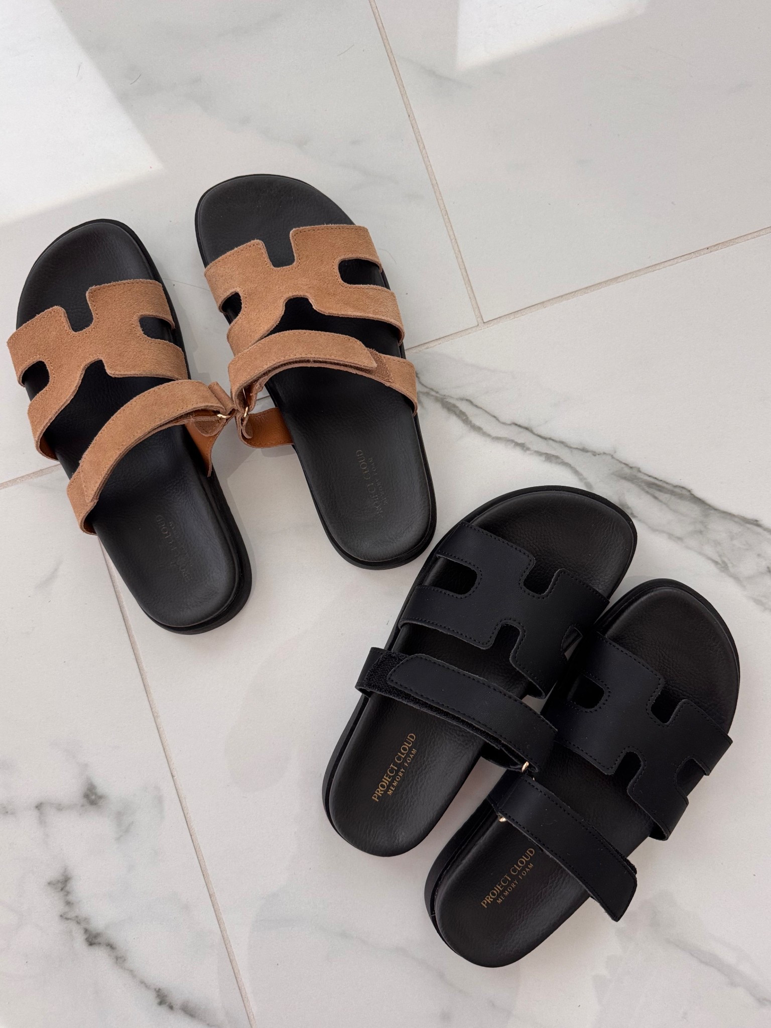 Hands down the most comfortable sandals you’ll put on your feet!!! Not only are they real leather but they truly feel like you’re walking on clouds! And they look like a certain designer shoe and come in multiple colors!! I might get this beautiful neutral green next because I love these shoes so much! #sandals #shoes #summershoes #summersandals 

#LTKFindsUnder100 #LTKShoeCrush #LTKStyleTip