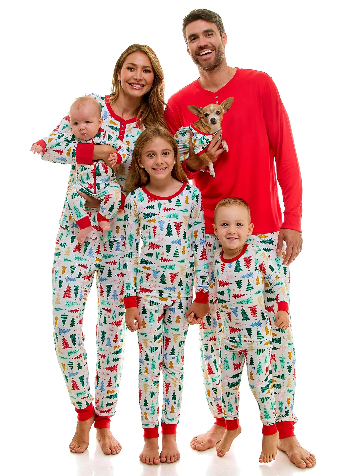 Holiday Time Women's Christmas Tree Pajama Set, 2-Piece, Sizes S-3X | Walmart (US)