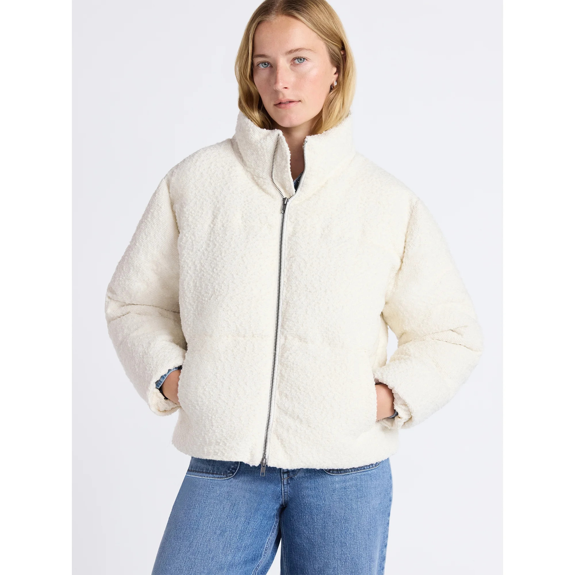 Free Assembly Women's and Women's Plus Cinched Puffer Jacket, Sizes XS-4X | Walmart (US)