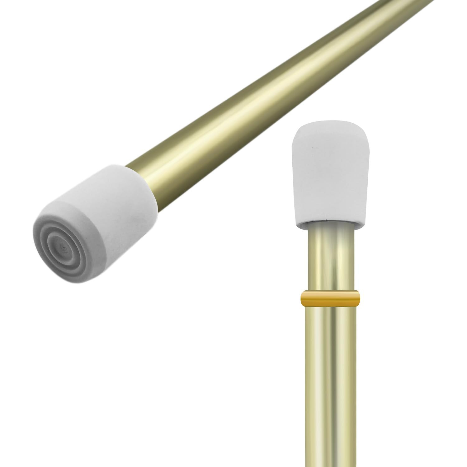 Amazing Drapery Hardware 7/16 Inch Brass Spring Tension Rods, Set of 2 - Adjustable Length 28-48 ... | Amazon (US)
