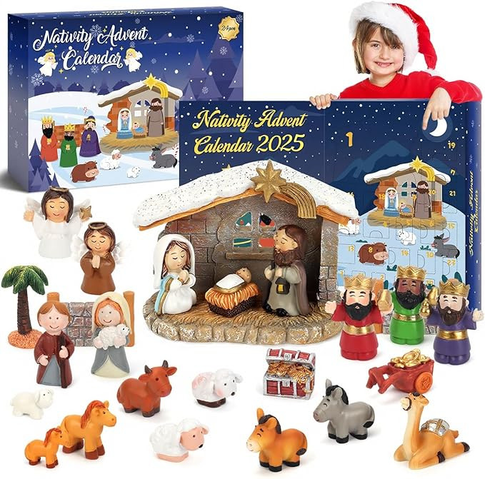 Nativity Advent Calendar 2025 for Kids - 24 Days of Nativity Set for Kids - Toddler Advent Calend... | Amazon (US)