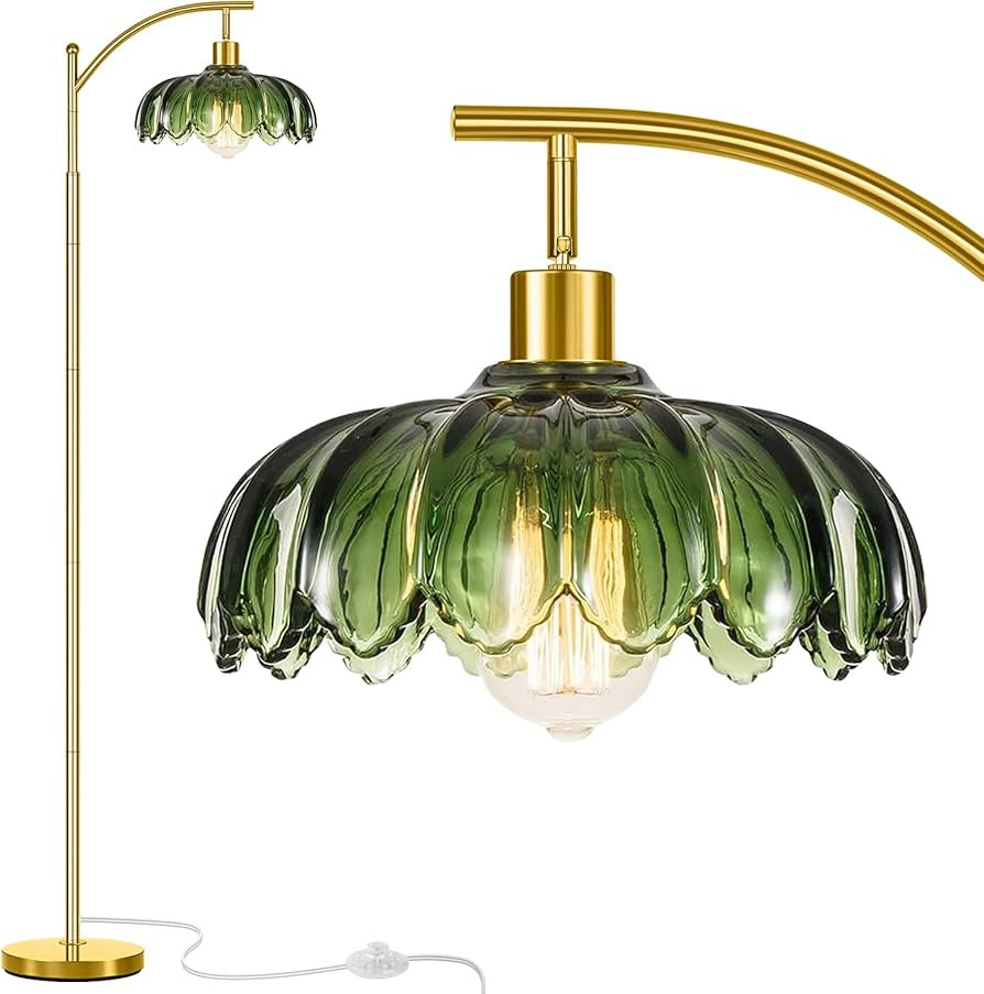 Gold Floor Lamp for Living Room,Unique Vintage Standing Tall Lamp,Mid Century Modern Floor Lamps ... | Amazon (US)