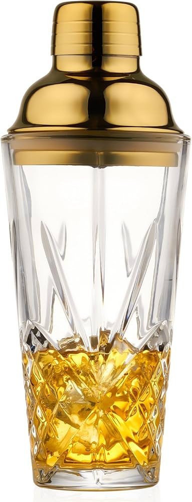 Gold Christmas & New Year Holiday Glass Cocktail&Martini Shaker-15oz, Cutting,Crafting Desgin-Exq... | Amazon (US)