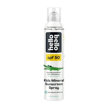 Hello Bello Mineral SPF 50 Kids Sunscreen Reef-Friendly Spray for Kids and Adults 5.0 fl oz | Walmart (US)