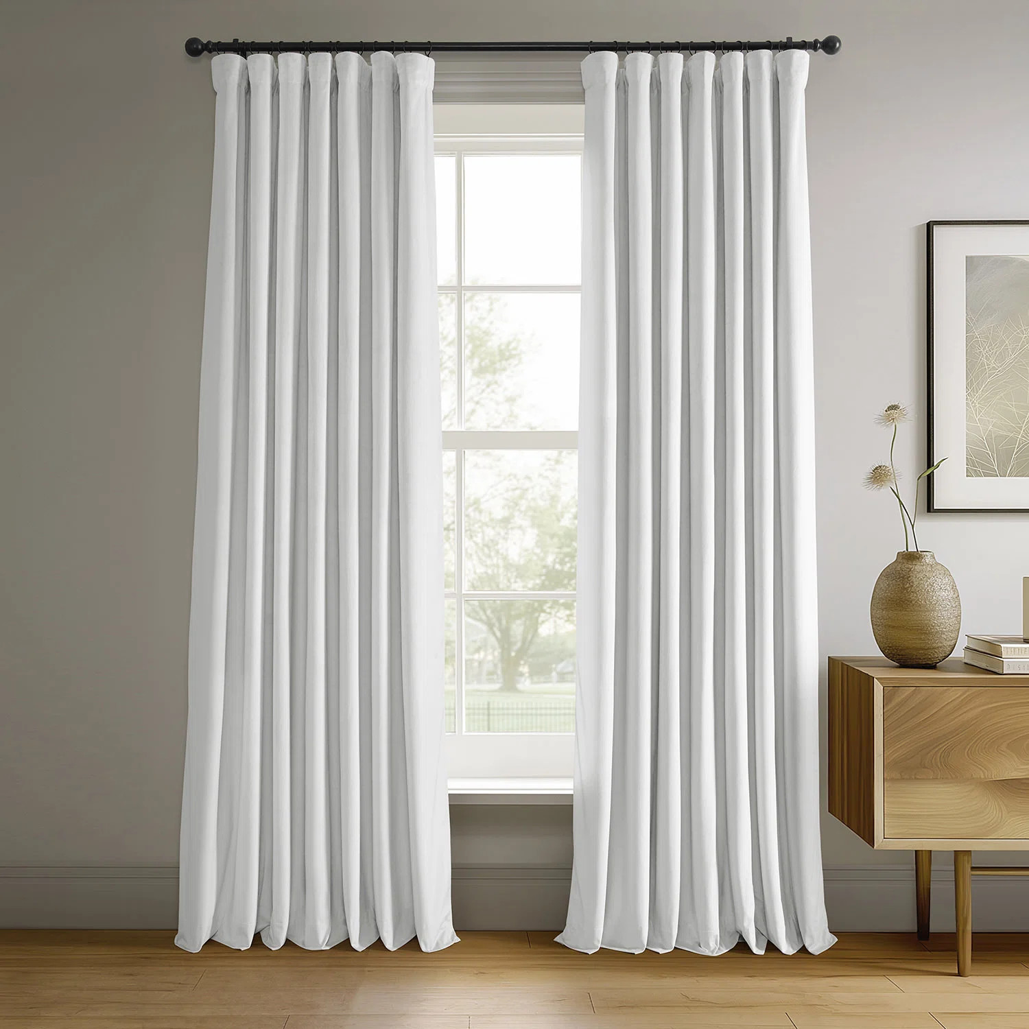 Olivia Signature Thermal Lined 100% Blackout Velvet Curtains for Bedroom & Living Room Curtains S... | Wayfair North America