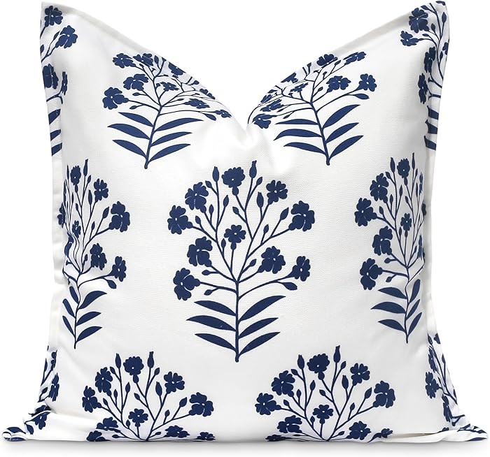 Hofdeco Premium Coastal Patio Indoor Outdoor Throw Pillow Cover Only, 20"x20" Water Repellent for... | Amazon (US)