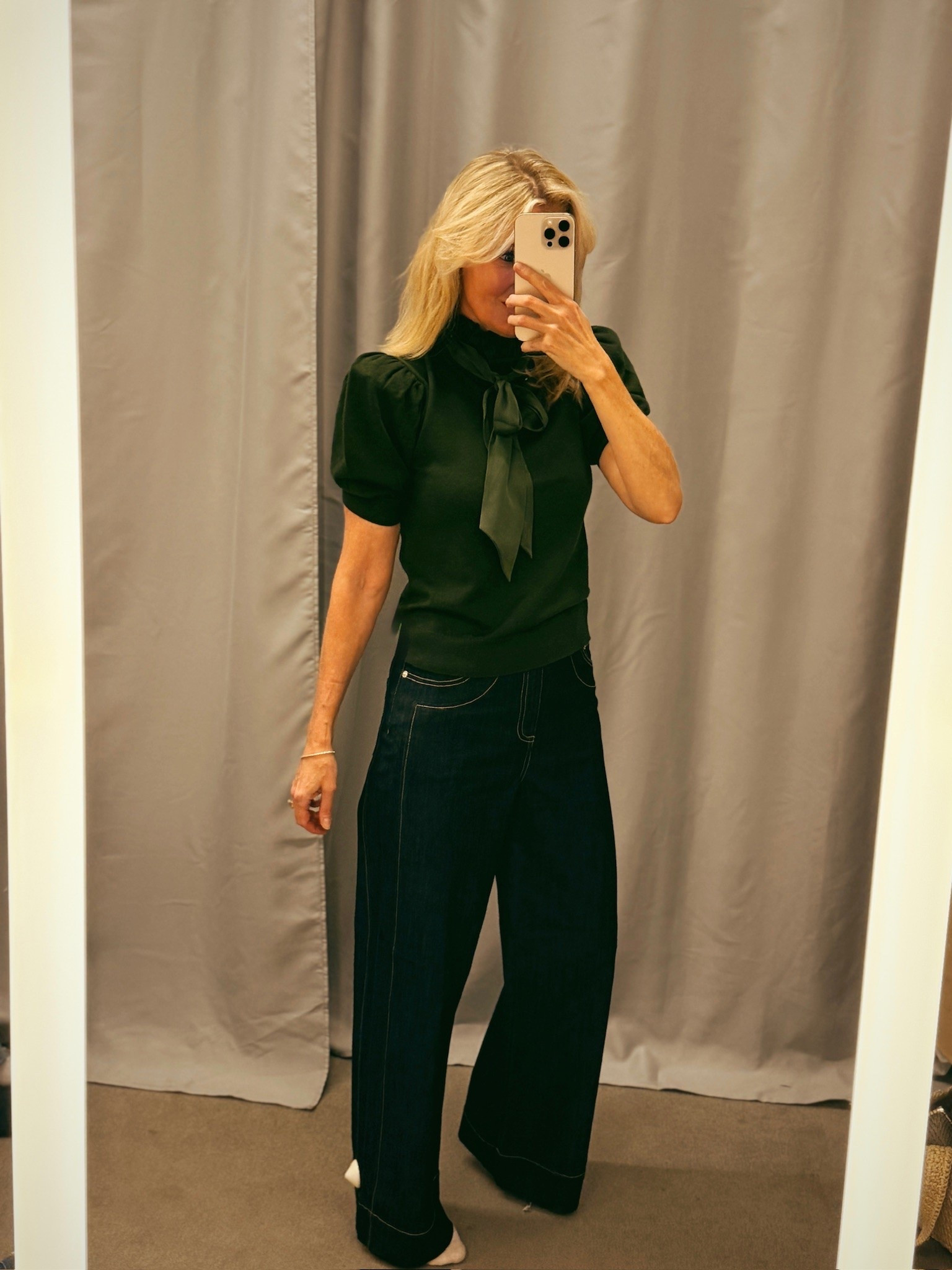 Beautiful green puff sleeve top. #NSale