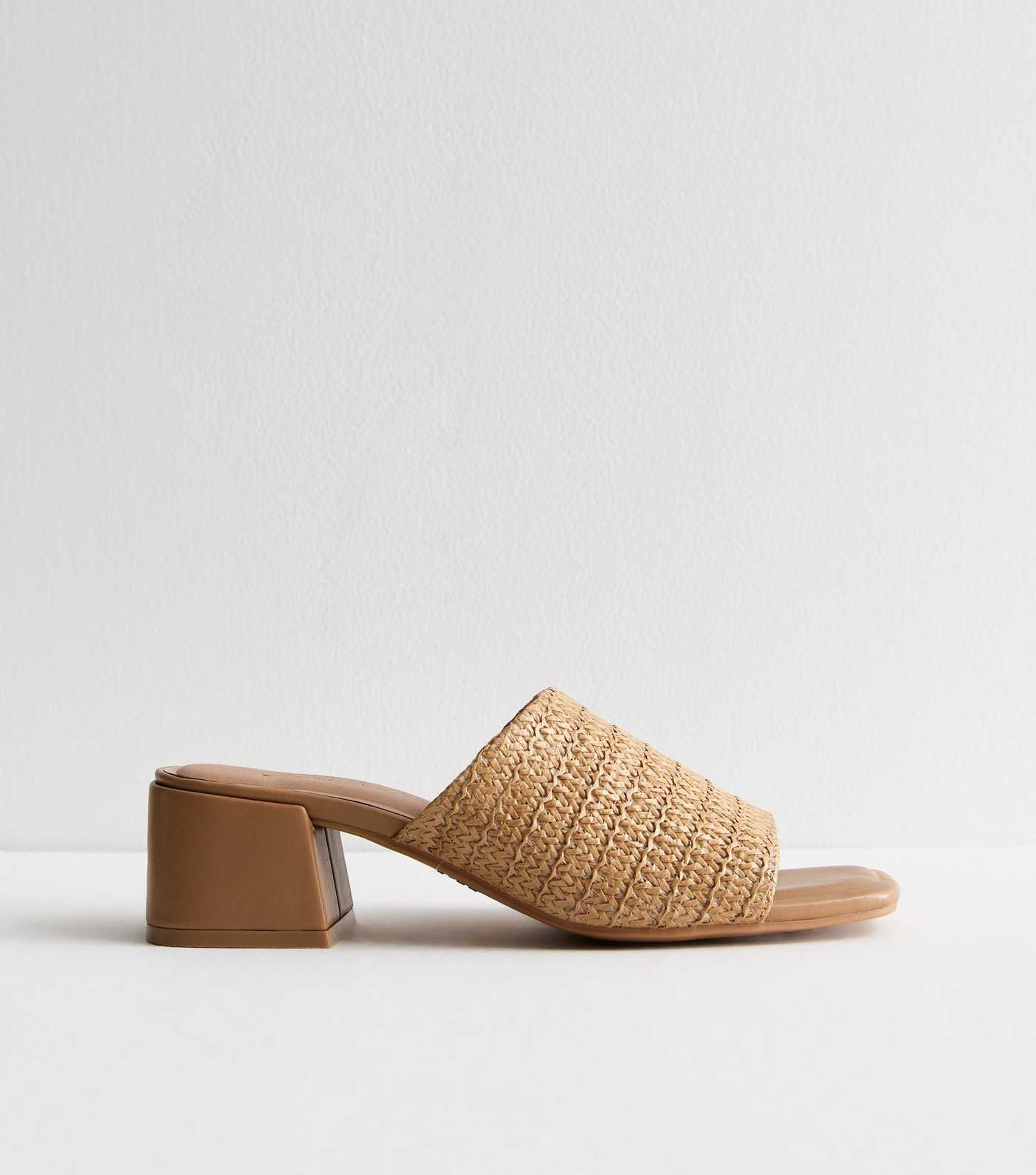 Brown Raffia Low Block Heel Mules 
						
						Add to Saved Items
						Remove from Saved Items | New Look (UK)