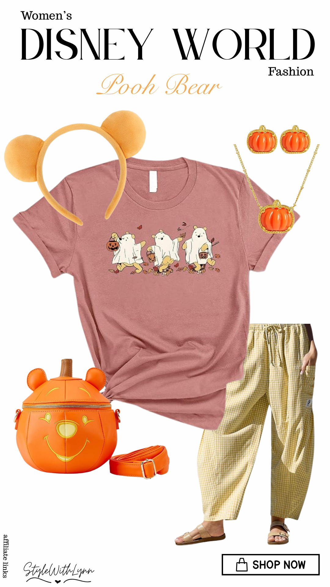 Spooky season at Disney just got a whole lot cuter. 👻🍂 This Winnie the Pooh-inspired Halloween outfit is the perfect mix of cozy, comfy, and park-ready. From the adorable ghost Pooh tee to the gingham pants, pumpkin jewelry, honey-colored ears, and pumpkin crossbody, this look is made for strolling down Main Street, grabbing a Pumpkin Spice treat, and making magical fall memories. 🎃✨

If you're planning a Halloween trip to Disney World or attending Mickey's Not-So-Scary Halloween Party, save this outfit idea for your next park day! Every piece is comfortable enough for all-day walking while still bringing the perfect touch of Disney-inspired style.


#DisneyWorldOutfit #DisneyHalloween #WinnieThePooh #PoohBear #DisneyStyle #DisneyFashion #MickeysNotSoScaryHalloweenParty #MNSSHP #DisneyOutfitInspiration #DisneyMom #DisneyBound #FallDisneyStyle #DisneyParksStyle #DisneyWorldFall #DisneyInfluencer #MagicKingdomStyle #HalloweenOutfit #DisneyAesthetic #LTKStyle 

 #LTKootd #LTKmomlife #LTKSeasonal