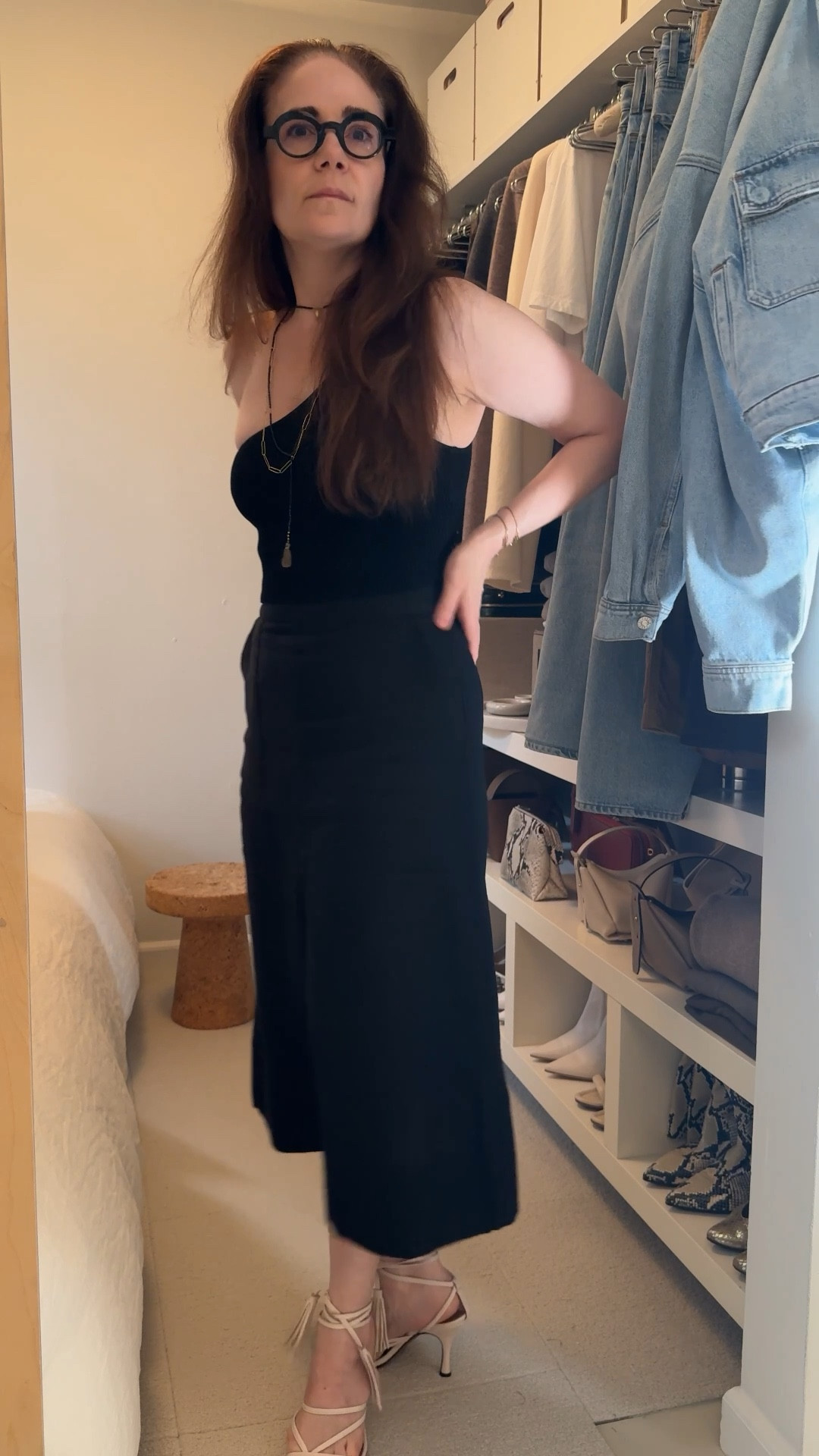 living in NYC, i wear black all year round. i'm loving this simple chic midi skirt from banana republic.

it's 100% linen, with high front + back slit, with side + back pockets. 
it has a flat front with a centered zipper in back. 

love the elegance of the simple A-line, this can be worn with heels and a fitted top for an elevated look or a simple t-shirt and flats to be more casual.

shown with a cropped agolde jacket, aritizia top (i get a lot of 
artizia brand new with tags from postmark since their sizes sell out so quickly) and a mark cross bag + atp atelier sandals, both scored nearly brand new from the real real.

i'm wearing the petite 00 (so it runs a little big). i'm 5'1" and a 0 for reference. 

#LTKOver40 #LTKPetite #LTKStyleTip