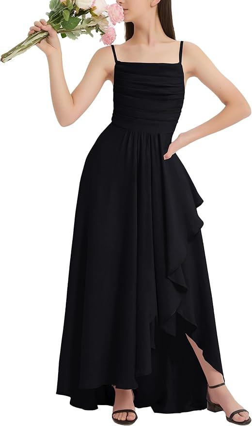 Amazon.com: EXARUS Girls Maxi Dress Flower Girl Bridesmaid Wedding Long Flowy Ruffle Dresses Floo... | Amazon (US)