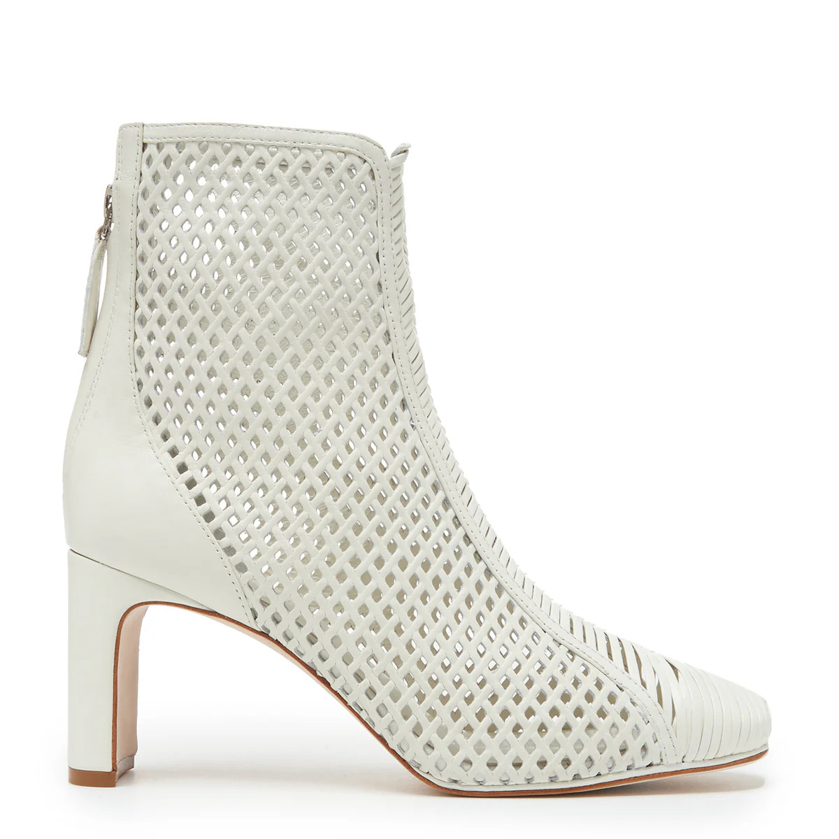 Isabella Woven Bootie In White | DANIELLA SHEVEL, LLC