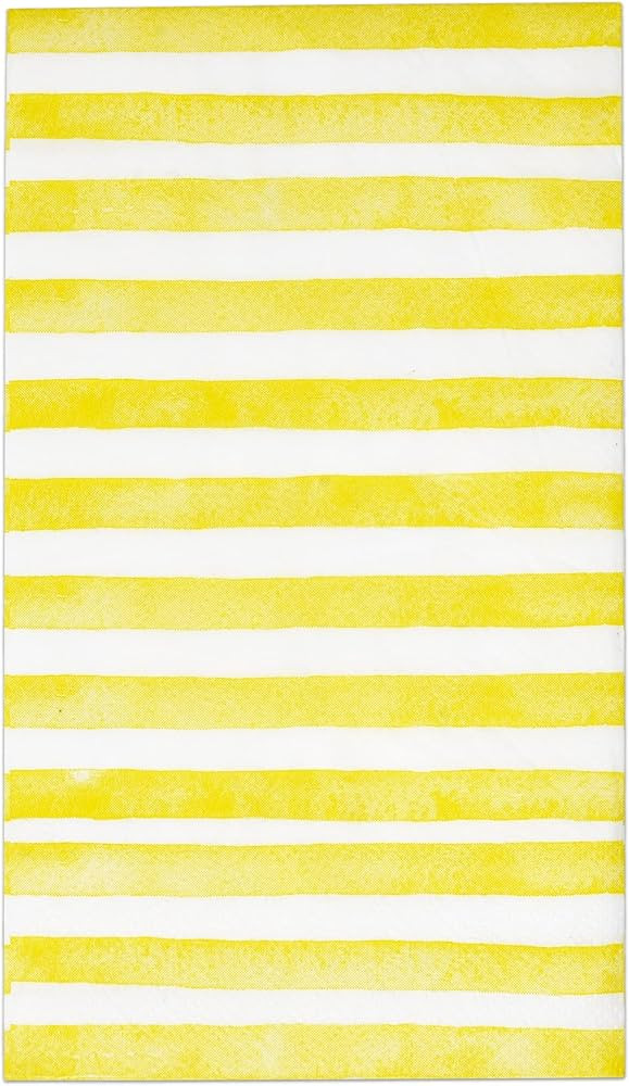 Gift Boutique 100 Yellow & White Stripe Guest Napkins 3 Ply Disposable Paper Pack Striped Dinner ... | Amazon (US)