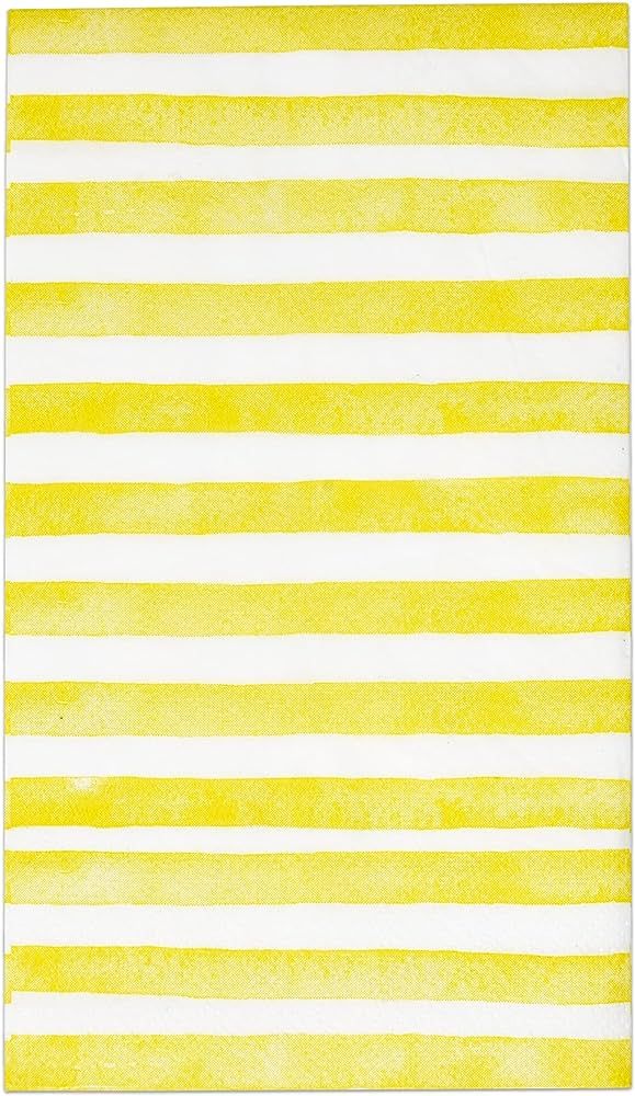 Gift Boutique 100 Yellow & White Stripe Guest Napkins 3 Ply Disposable Paper Pack Striped Dinner ... | Amazon (US)