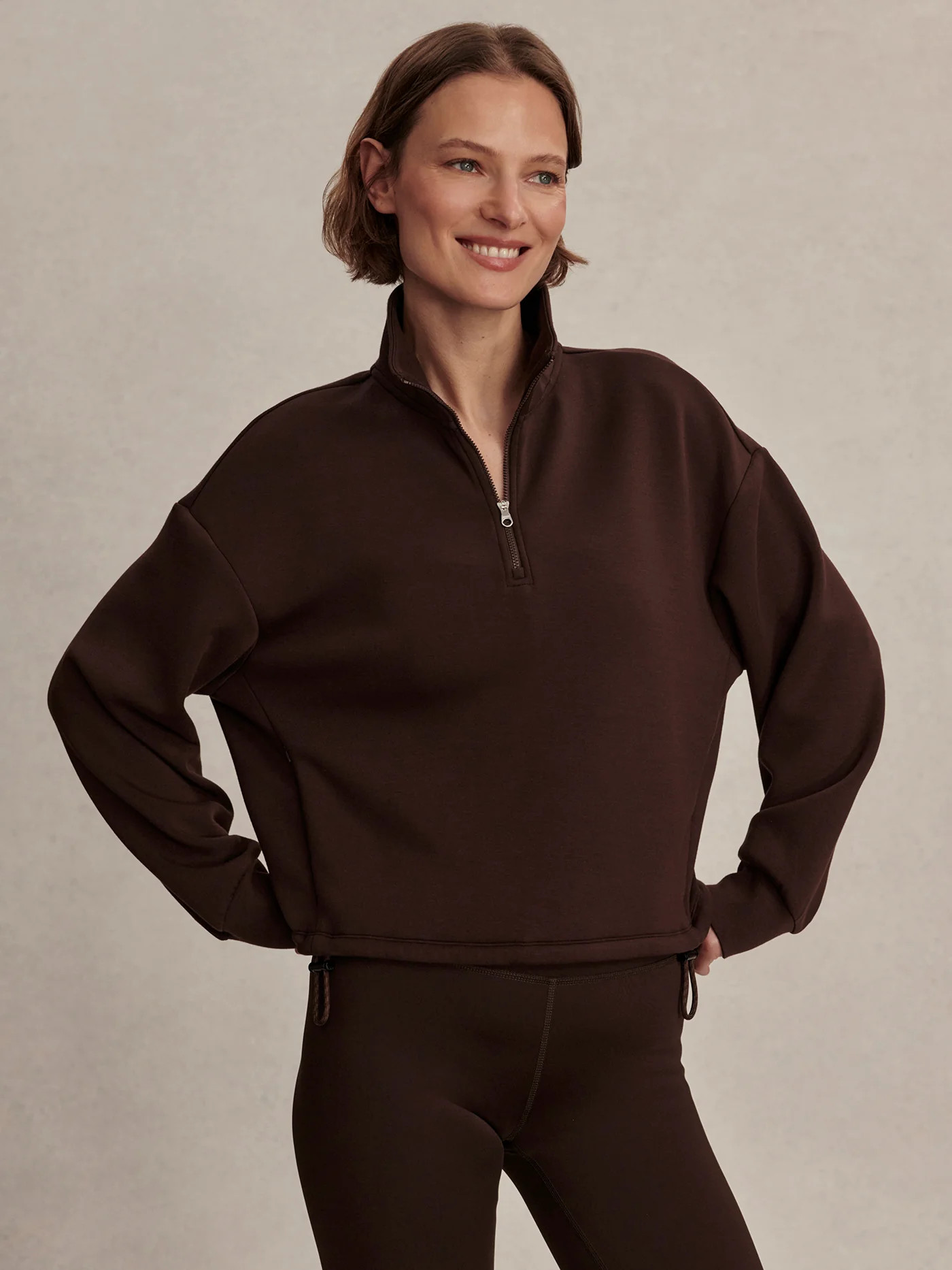 Sian Cropped Half-Zip Sweat | Varley US