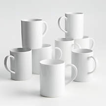 Aspen 11-oz. Porcelain Can Mugs, Set of 8 + Reviews | Crate & Barrel | Crate & Barrel