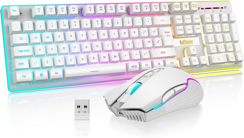 RedThunder K10 Wireless Gaming Keyboard and Mouse Combo, LED Backlit Rechargeable 3800mAh Battery... | Amazon (UK)