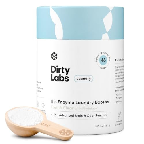 Dirty Labs | Scent Free | Bio Enzyme Laundry Booster | 48 Loads (1 lb) | Hyper Concentrated | High Efficiency & Standard Machine Washer | Nontoxic, Biodegradable | Stain & Odor Removal Enzyme Booster | Amazon (US)