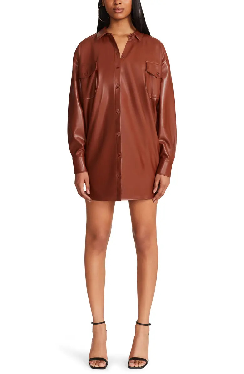 Laid Back Layers Faux Leather Shacket | Nordstrom