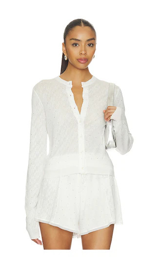 Girly Rib Knit Cardigan in Off White | Revolve Clothing (Global)
