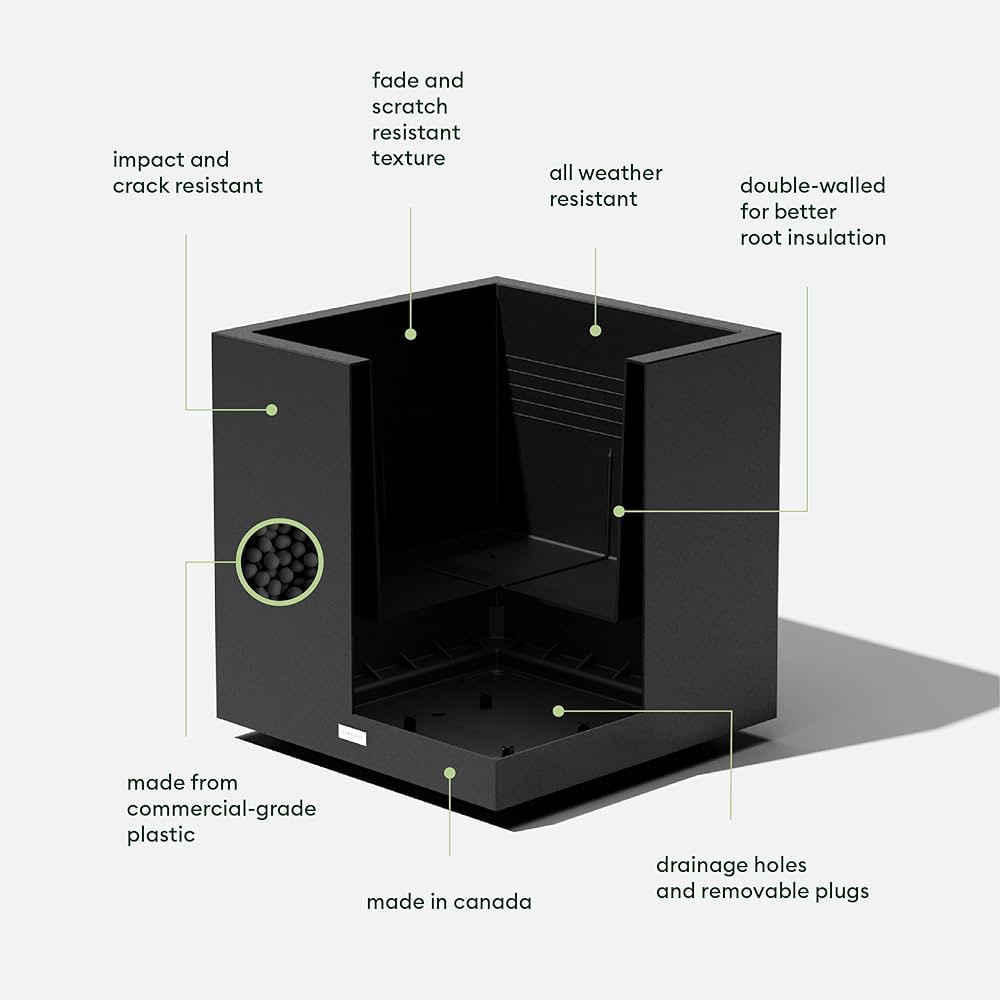 Veradek Block Series Cube Plastic Planter - Large Square Planter for Indoor or Outdoor Patio/Gard... | Amazon (CA)