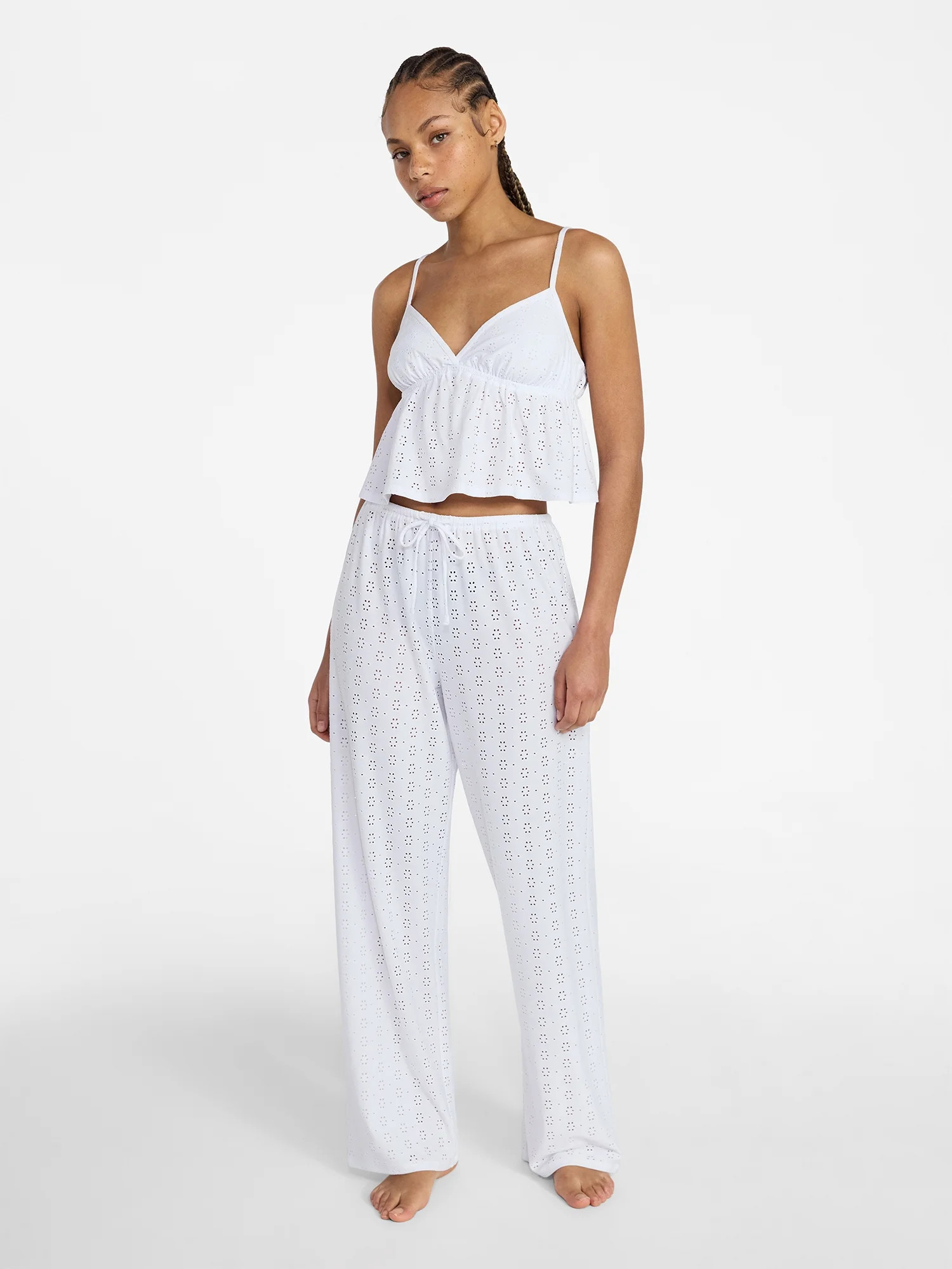 No Boundaries Eyelet Cami and Pants Sleep Set, 2-Piece, Women's XS-XXL | Walmart (US)