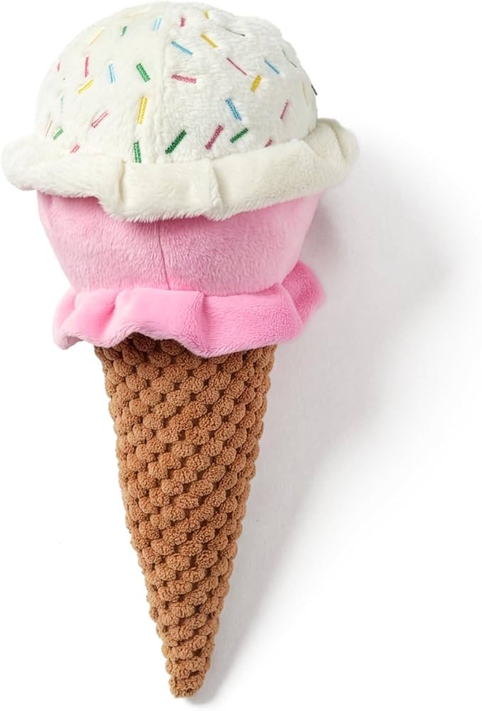petlou Durable Plush Dogs Squeak Toys. 10-Inch Ice Cream | Amazon (US)
