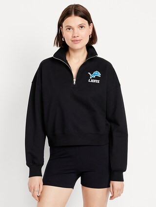 NFL™ Detroit Lions™ Oversized Half-Zip Sweatshirt | Old Navy (US)