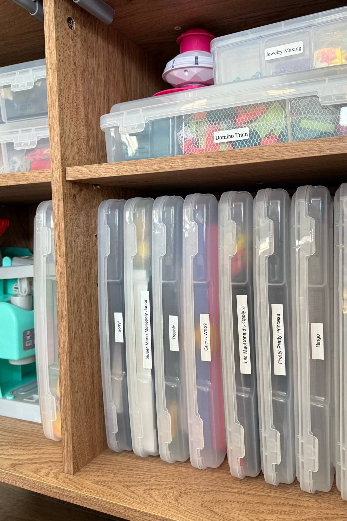 Board game and craft/activity organization in our entry table/cabinet! I love getting organized!! These Amazon containers are awesome and a perfect fit!

#LTKStyleTip #LTKHome #LTKKids