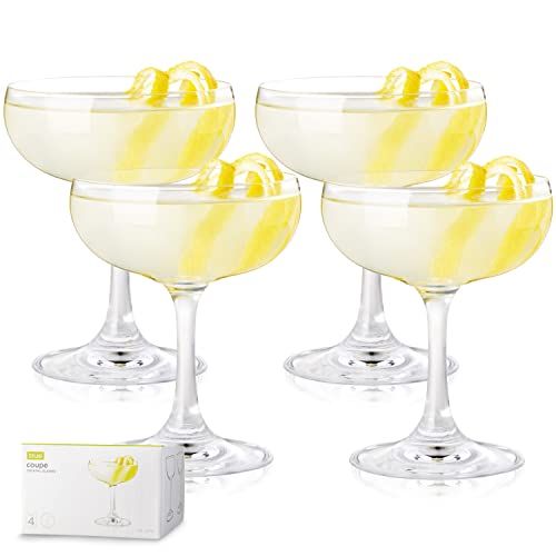 True Coupe Glasses Martini Daiquiri Manhattan Cocktail Barware Glass, 7 oz, Set of 4 | Amazon (US)