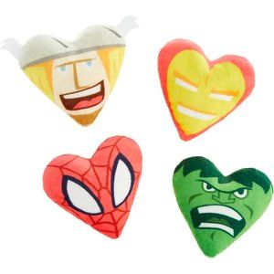 MARVEL 's Valentine Candy Heart Heroes Plush Cat Toy with Catnip, 4 count - Chewy.com | Chewy.com