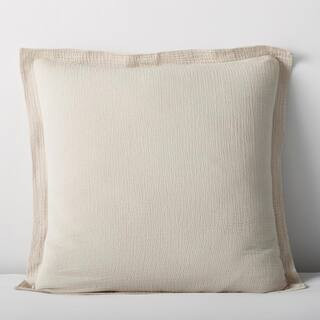 Weaver Organic Natural Solid 200-Thread Count Cotton Euro Sham | The Home Depot