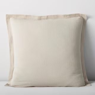 Weaver Organic Natural Solid 200-Thread Count Cotton Euro Sham | The Home Depot