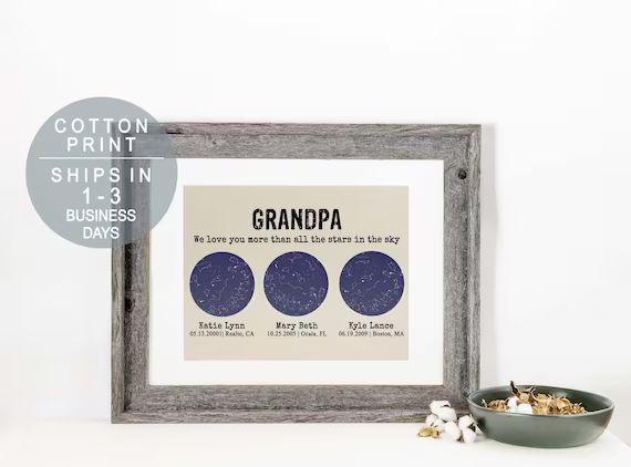 Christmas Gifts for Grandfather From Grandkids Custom Star Map | Etsy | Etsy (US)