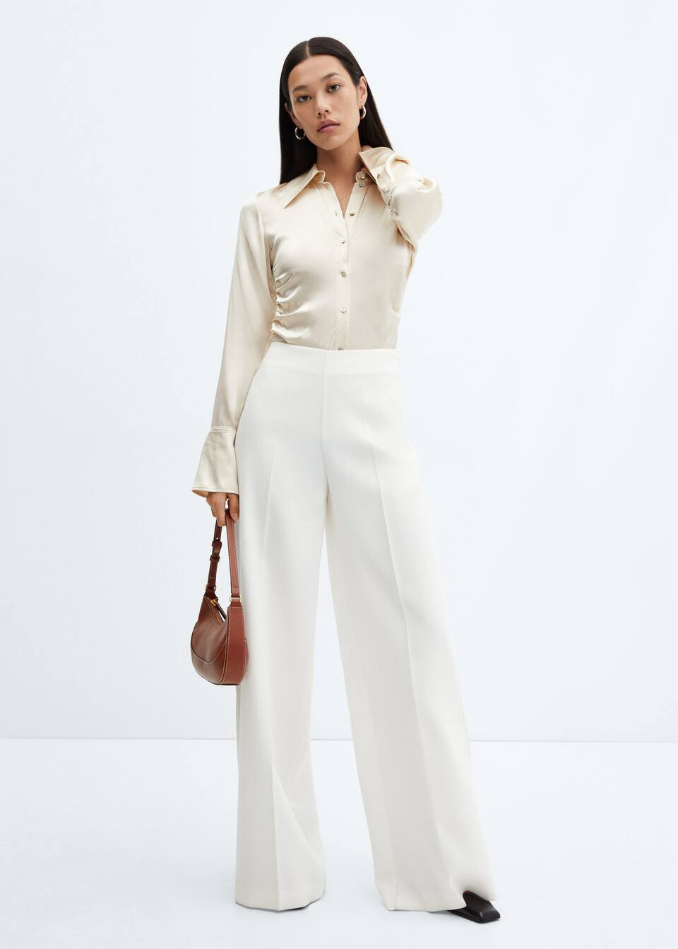 High-waist palazzo pants | MANGO (US)