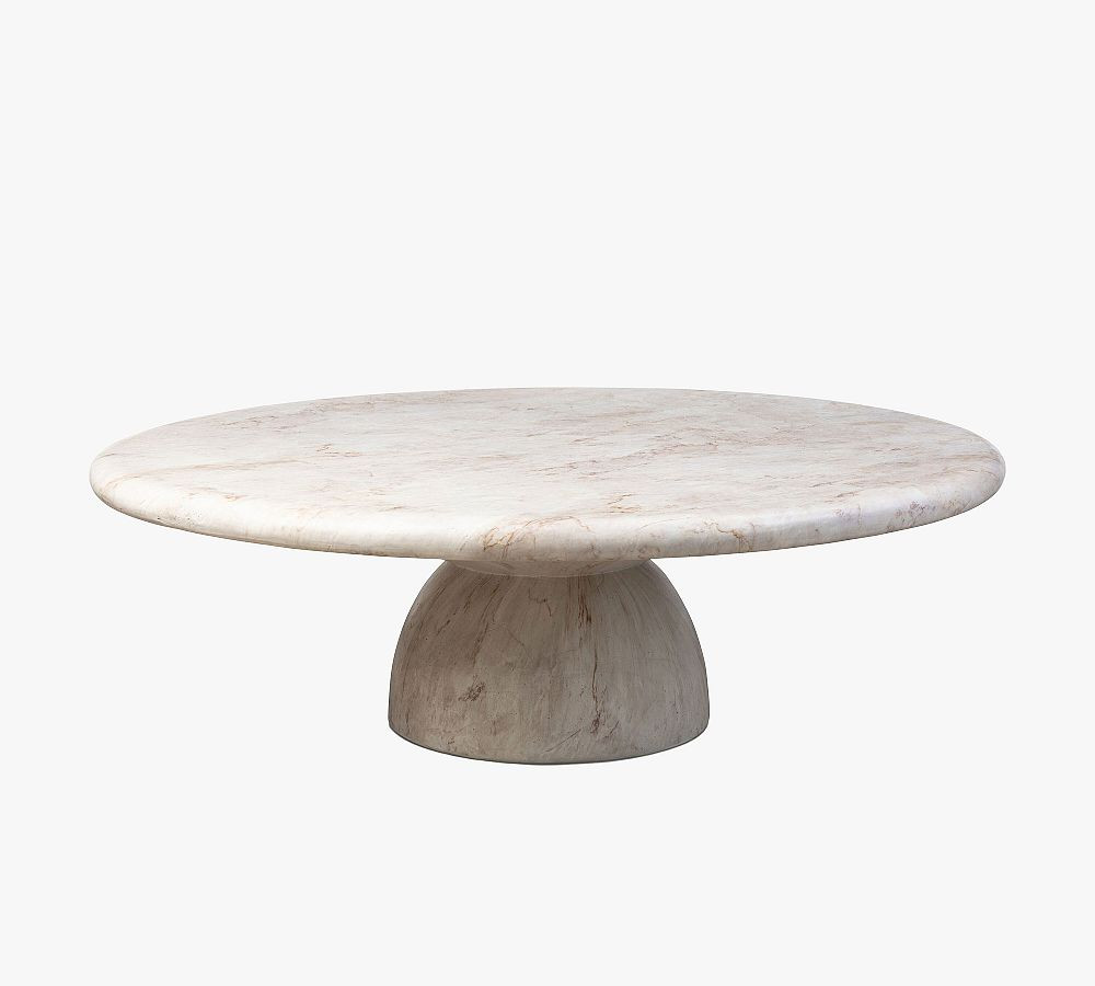 Caulder Natural Veined Concrete Outdoor Coffee Table (48") | Pottery Barn (US)
