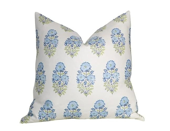 Mughal Pillow Cover in Blue, Designer Pillow Covers, Decorative Pillows, both side print,Custom S... | Amazon (US)