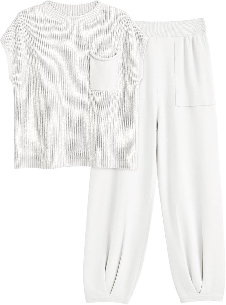 LILLUSORY 2 Piece Knit Sets For Women Trendy Sweatsuit Sets | Amazon (US)