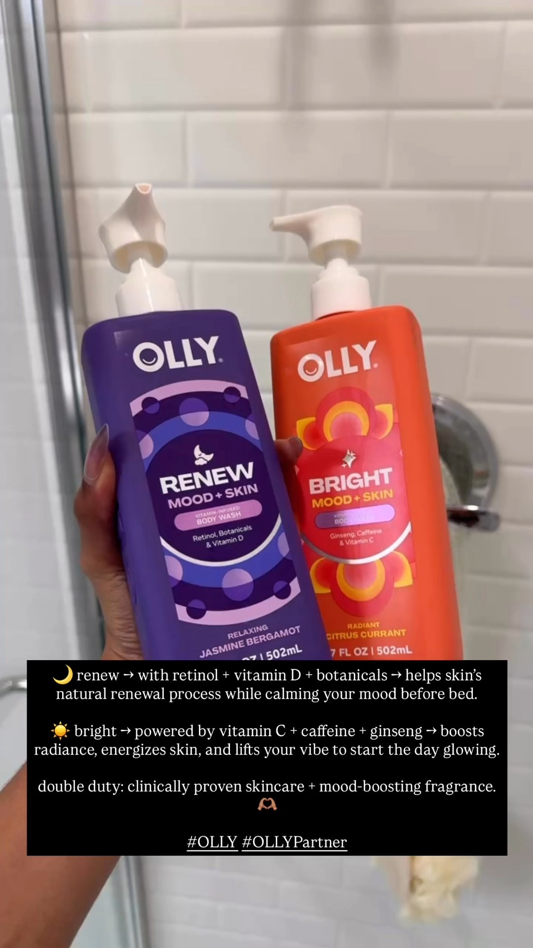 #ad if you’re like me, routines for kids are non-negotiable, but i realized mine should be too. that’s why i’ve been using @ollywellness new mood + skin body washes that work double duty: clinically proven skincare + mood-boosting fragrance.
🌙 renew → formulated with retinol, vitamin D, and botanicals to support your skin’s natural renewal process overnight while helping you unwind before bed.
☀️ bright → powered by vitamin C, caffeine, and ginseng to energize, boost radiance, and lift your mood so you glow all day.
olly makes it easy to turn shower time into me time ,consistent care that feels good and actually works. ✨
#OLLY #OLLYPartner #MoodAndSkin

#LTKFindsUnder50 #LTKFindsUnder100 #LTKBeauty