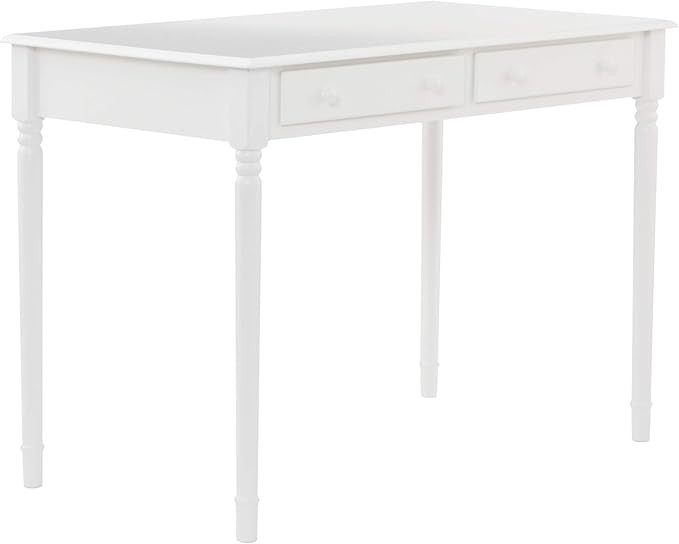 SEI Furniture Janice 2-Drawer Slim Profile Writing Desk, Crisp White | Amazon (US)