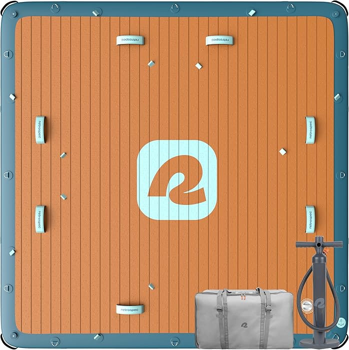 Retrospec Siesta Dock 7' & 10' XL Inflatable Floating Platform - Lake & Pool Essential with 1050l... | Amazon (US)