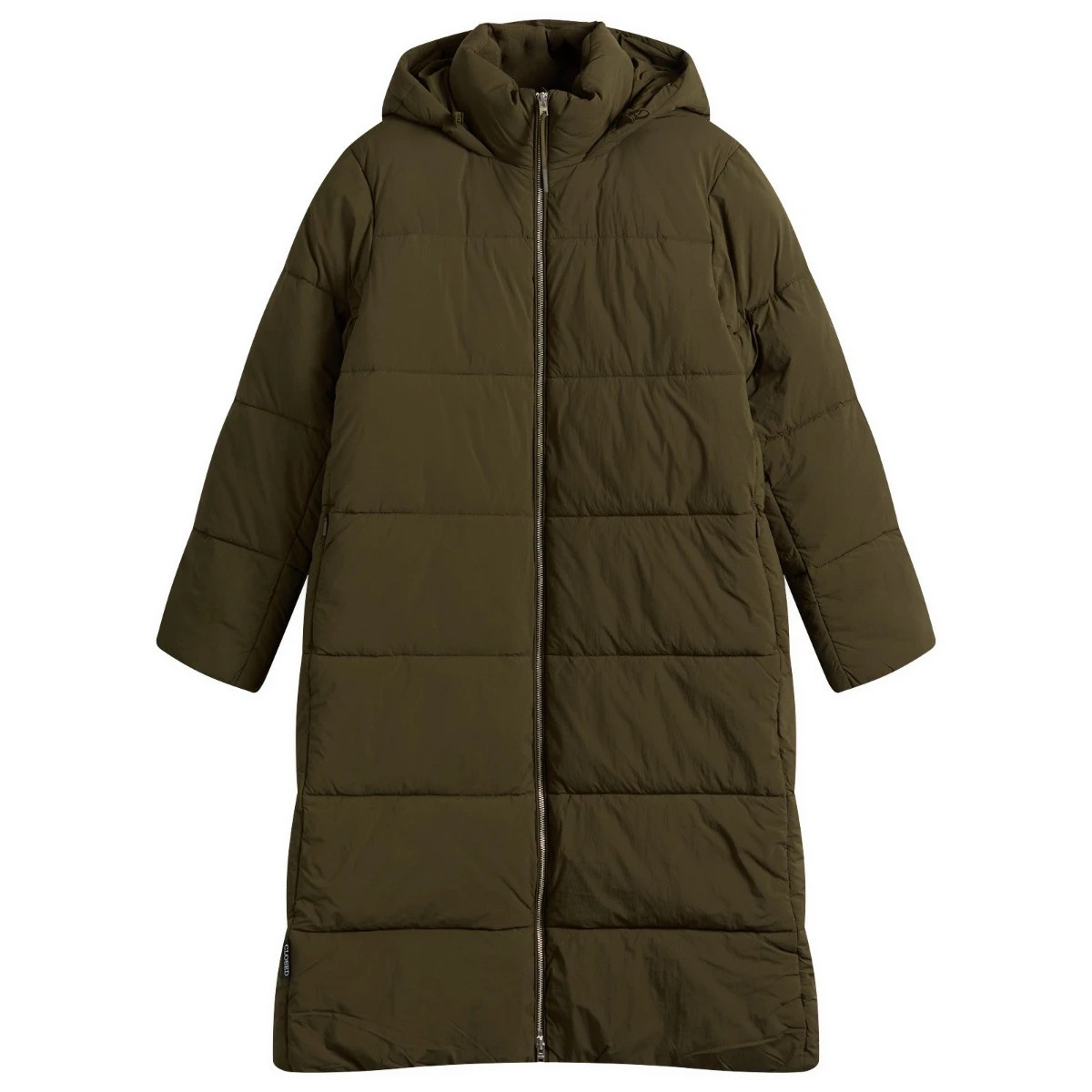 Closed Women's Longline Puffer Coat in Marsh Green, Size Medium | END. Clothing