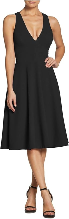 Dress the Population Women's Catalina Solid Sleeveless Fit & Flare Midi Dress | Amazon (US)