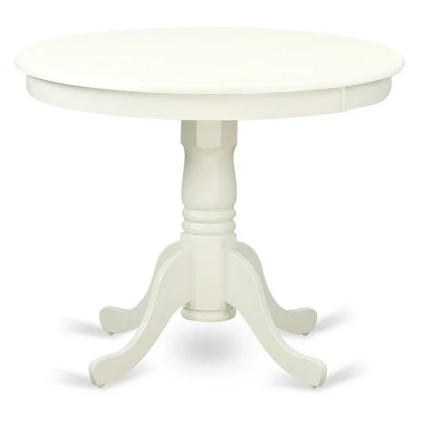 East West Furniture Antique 36 Inch Pedestal Round Dining Table, Linen White - Walmart.com | Walmart (US)