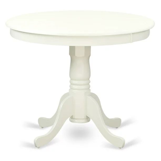 East West Furniture Antique 36 Inch Pedestal Round Dining Table, Linen White - Walmart.com | Walmart (US)