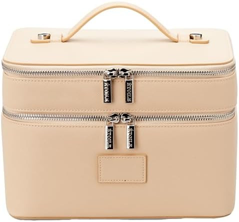 ETOILE - Duo Vanity Case Beige - Large Functional Travel Makeup Bag Organizer with Removable Divi... | Amazon (US)