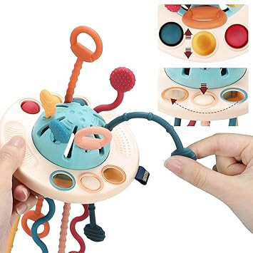 PRAGYM Baby Toys,Baby Sensory Toys & Teething Toys 6 to 12 Months, Pull String Toddler Toys, Mont... | Amazon (US)