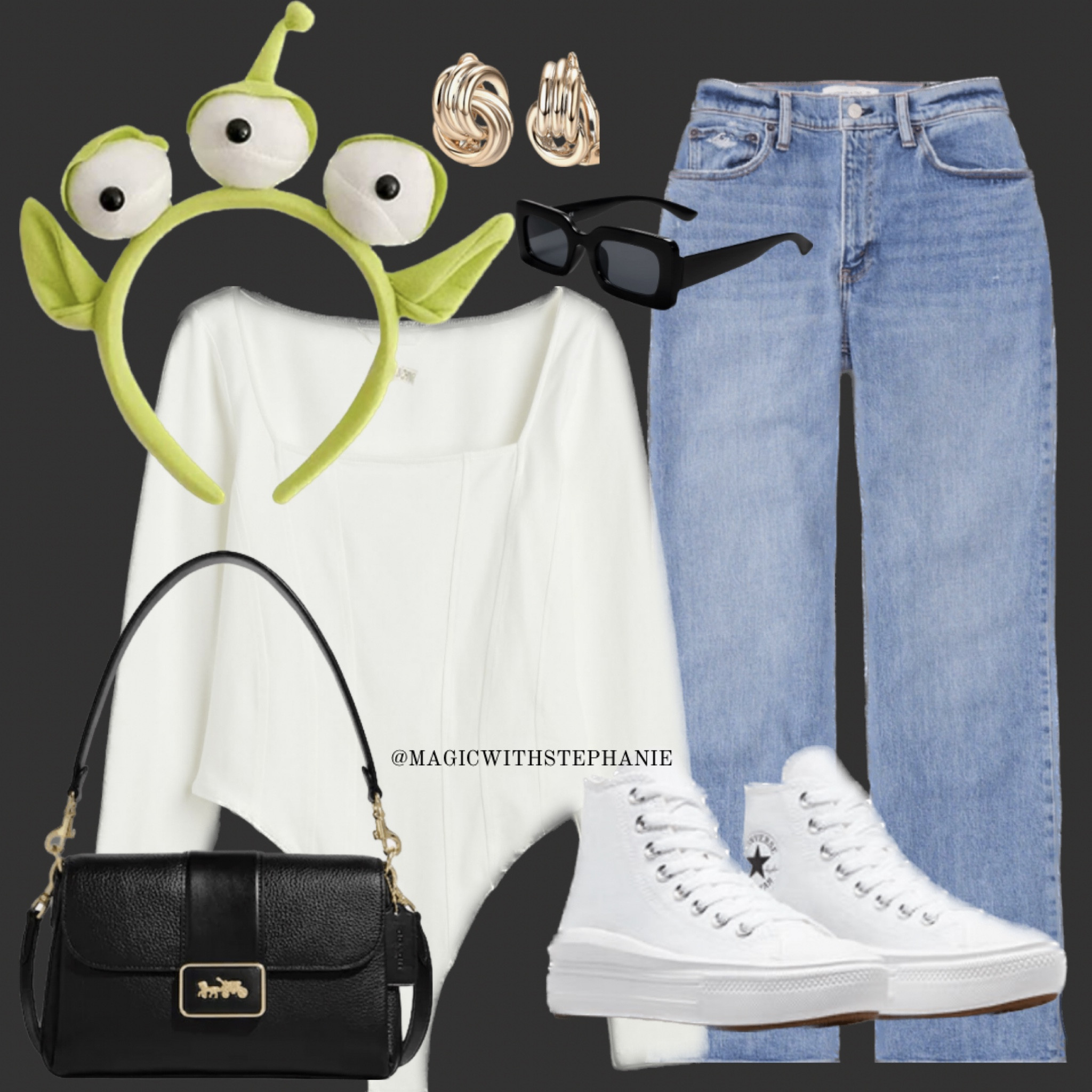 Disney bound outfit, Disneyland outfit, casual style, Abercrombie bodysuit,  Disney style, Disney fashion, Disney inspo, Disneyland ootd 