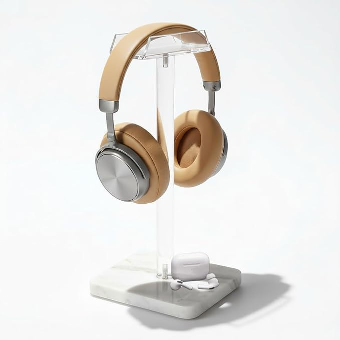 Acrylic Marble Headset Holder Headphone Holders for Desk, Gaming Headphone Stand,Universal Holder... | Amazon (US)